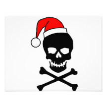 Christmas Skull Black Personalized Invitations