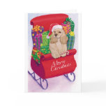 christmas sleigh and cocker greeting cards