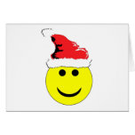 Christmas Smiley With A Santa Hat Greeting Cards
