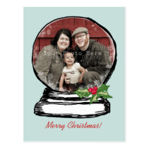 Christmas Snow Globe Photo Postcards