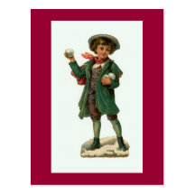 "Christmas Snowball" Vintage Postcard