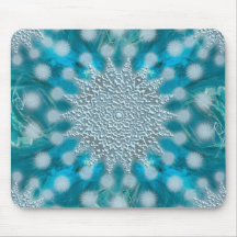 Christmas Snowflake Fractal Mouse Pad