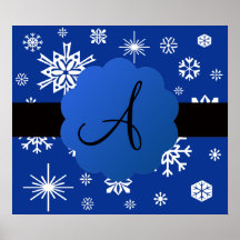 Christmas snowflakes monogram poster