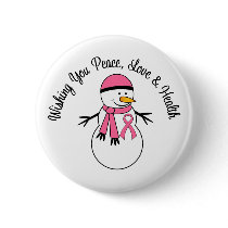 Christmas Snowman Breast Cancer Ribbon
