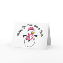 Christmas Snowman Breast Cancer Ribbon