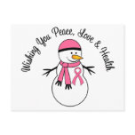 Christmas Snowman Breast Cancer Ribbon