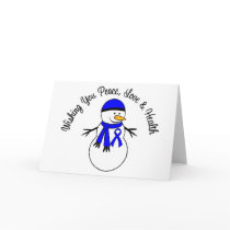 Christmas Snowman Colon Cancer Ribbon