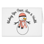 Christmas Snowman Endometrial Cancer Ribbon cards