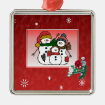 Christmas Snowman Family Ornament