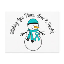 Christmas Snowman Gynaecologic Cancer Ribbon