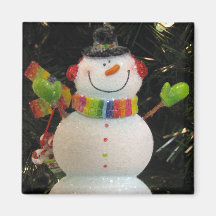 Christmas snowman magnet