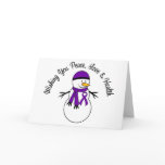 Christmas Snowman Pancreatic Cancer Ribbon cards