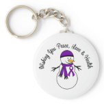 Christmas Snowman Pancreatic Cancer Ribbon keychains