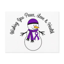 Christmas Snowman Pancreatic Cancer Ribbon