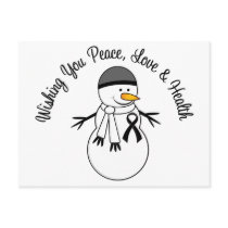 Christmas Snowman Skin Cancer Ribbon