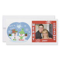 Christmas Snowmen Couples Photo Card