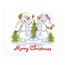 Christmas Snowmen Postcard