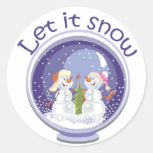 christmas snowmen snowglobe Stickers