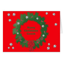 Christmas Soccer Coach Card