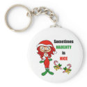 Christmas Sometimes Naughty Is Nice - Auburn Red keychains