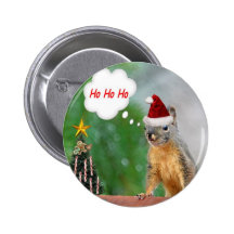 Christmas Squirrel Saying Ho Ho Ho Pins