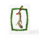 Christmas Squirrel with Beer Greeting Card
