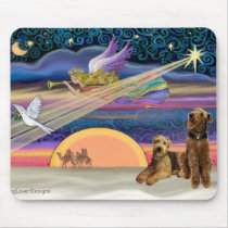 Christmas Star - Airedales (two) Mouse Pads