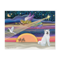 Christmas Star - Akita 1 (white) Postcards