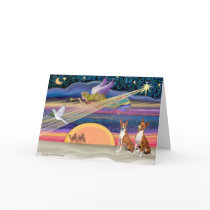 Christmas Star - Basenjis (two) Cards