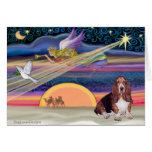 Christmas Star - Basset Hound 1 Greeting Card