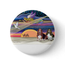 Christmas Star - Basset Hounds (two) Button