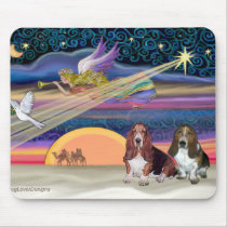 Christmas Star - Basset Hounds (two) Mouse Mat