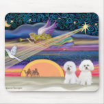 Christmas Star - Bichon Frise (two) Mouse Pads