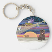 Christmas Star - Cairn Terrier (brindle) Key Chain