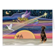 Christmas Star - Doberman (natural) Greeting Card
