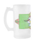 Christmas Star - Frosted Glass Stein Coffee Mugs
