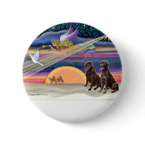 Christmas Star - Labradors (two Chocolate) Pinback Buttons