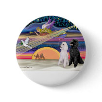 Christmas Star - Poodles (two Standard) - Buttons