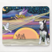 Christmas Star - Siberian Husky 1 Mouse Mats