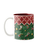 Christmas Stocking n Candy Cane Stripe Coffee Cup mugs