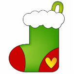 Christmas Stocking with Heart photo sculptures