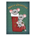 Christmas Stocking with Mice business cards