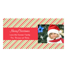 Christmas Stripes Holiday Photo Card