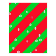 Christmas Stripes with Snowflakes Post Card