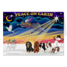 Christmas Sunrise - Cavalier Kings Charles (five) Greeting Card