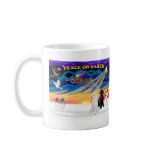 Christmas Sunrise - Poodles (2 standard) mugs
