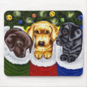 Christmas Surprise Labrador Puppies mousepads