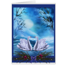 Christmas Swans Greeting Card