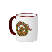 Christmas Teddy Bear Wreath Coffee Mug