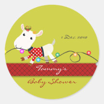 Christmas Theme Baby Shower Sticker (Goat Kid)